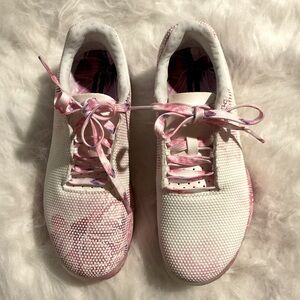 NoBull Project Women's Pink and White floral Sneakers